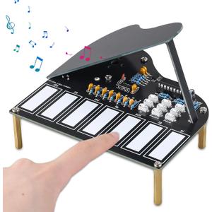 MIOYOOW DIY Electronic Piano Soldering Practice Kit, 7 Keys Mini Musical Instrument Solder Project with Piano, Violin and Guitar Tones, STEM Electronics Learning Kit for Home and School Education