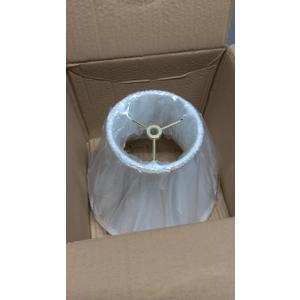 White Bell Scalloped Lamp Shade 5'' Top x 10'' Bottom x 8.3'' Slant Height x 8'' Vertical Height Imperial Lampshade Replacement, Brass Spider