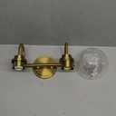 Bathroom Light Fixtures, 2-Light Brushed Gold Vanity Lights with Globe Clear Glass, Champagne Bronze Vanity Lighting Fixtures Over Mirror, AD-22280-2W-GD