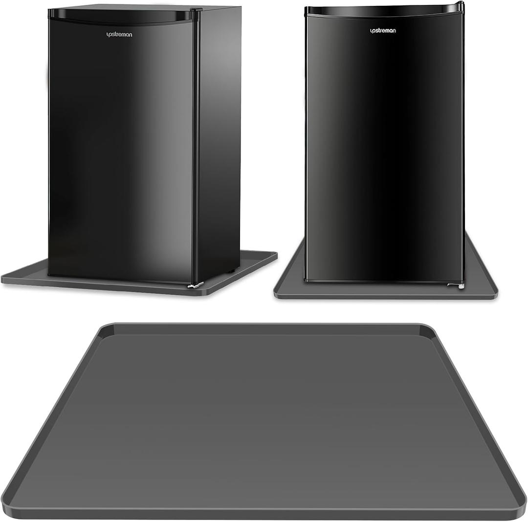 Mini Fridge Silicone Mat,24''x24''x0.5'', Under Refrigerator Mat Mini Fridge Drip Pan Prevents Appliance Leakage Water Spills, Protects the Floor From Damage and Cleanliness(Grey)