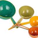 Creative Co-Op Enameled Stainless Steel Measuring Spoons, Multicolor, Set of 4