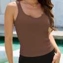 Summer Tank Top for Women 2025 Womens Tank Tops Sleeveless Top Basics Camisole Cute Yoga Gym Shirts (Brown, M)