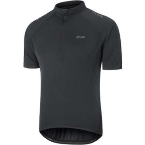 ARSUXEO 1/2 Zipper Cycling Jersey Men Short Sleeves Bike Shirts for Men Biking Bicycle Road Bike Jerseys (Medium, Black)