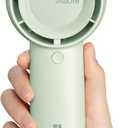 JISULIFE Portable Handheld Turbo Fan [16H Max Cooling Time], 4000mAh USB Rechargeable Personal Battery Operated Lash  Small Pocket Fan with 5 Speeds for Travel/Outdoor/Vacation/Concerts - Green