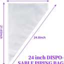 24 Inch Disposable Large Piping Bags,100 PACK Extra Large Thick Pastry Bags with 6 Bag Ties, Thickened Icing Bags,Cake Decorating Bags,Frosting Bags for Cake Decorating Cream Frosting