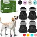 EVA Dog Shoes- Non-Slip Waterproof Dog Booties for Hot Pavement, Easy ON & Off, Reflective Adjustable Pet Boots & Paw Protectors, Rugged Sole for Small Medium Large Dog Outdoor Walking (Black, XL)