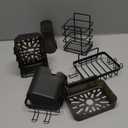 TONLEA Soap Holder, Wall Mount Soap Dish Toothbrush Holder for Bathroom, Stainless Steel Toothbrush Organizer for Toothpaste, Shaver, Comb Black