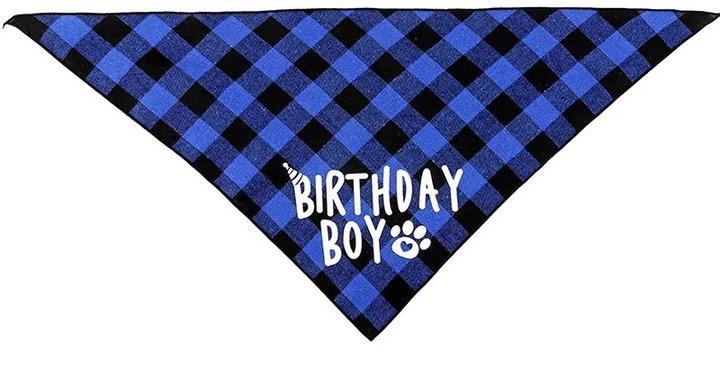 LMSHOWOWO Dog Birthday Bandana, Adhesive Number For Dog Party Decorations, Blue, Large