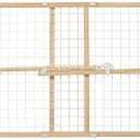 MidWest Homes for Pets Wire Mesh Pet Safety Gate, Dog Gate Expands from 29-40.5 Inches Wide, 24 inches Tall, Wood, Powder Coated Wire (Small)