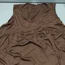 Womens Babydoll Dress Summer Sleeveless Mini Dress Casual Loose V Neck Swing Flowy Beach Sundresses with Pockets (Brown, XL)