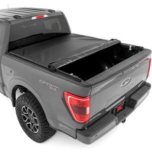 Rough Country Soft Roll-Up Truck Bed Cover for Ford F-150/Lightning & Raptor (2015-2026) - Low-Profile All-Weather Tonneau Cover