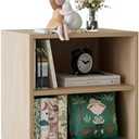 Garden 4 you Cube Storage Organizer Shelf, 2 Tiers Stackable Bookshelf, Wooden Display Bookcase with 2 Cube Storage, Small Storage Cabinet for Living Room Bedroom, Natural