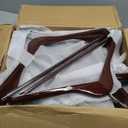 SMARTOR Suit Hangers for Men 12 Pack, Wide Shoulder Wooden Suit Hangers with Non Slip Pant Holder, Wide Hanger for Suit, Coat, Jacket, Gown, Heavy Duty Wood Suit Hanger, Cherry