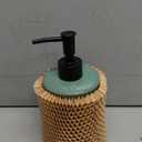 Soap Dispenser, Ceramic Liquid Hand Dish Soap Dispenser 11.84OZ, Hand Lotion Dispenser for Kitchen Bathroom Shower, Refillable, Dark Green, ANTIS'S HOME