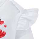 MOMMY'S NEW MAN Newborn Baby Girl My First Valentines Day Outfit Infant Long Sleeve Romper Heart Culottes Pant Set (3-6 Months, Pink)