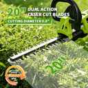 2-in-1 Cordless Hedge Trimmer, Battery Powered Pole, 21 in Steel Blade