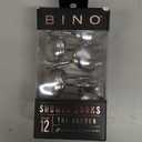 BINO | Shower Curtain Hooks - Chrome- Set of 12 | Hooks Shower Curtain | Shower Curtain Rings Hooks | Rust Proof Shower Curtain Hooks | Bathroom Shower Hooks for Curtain | Bathroom Essentials