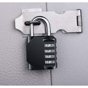 Combo Lock for Lockers, 4 Digit Combination Padlock, 2 Pack Pad Locks with Code for School Locker, Gym, Door, Storage