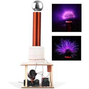 Tesla Coil DIY Kit, PEMENOL Touchable Plasma Ball Spark Gap Arc Generator for Physics Teaching, Arc Plasma Artificial Lighting Science Experiment Model for College High School Education