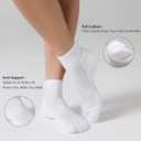 CS CELERSPORT 6 Pairs Women's Running Ankle Socks Athletic Sport Socks Cushioned (White, M)
