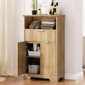 Fluted Buffet Cabinet with Storage, Modern Coffee Bar Cabinet
