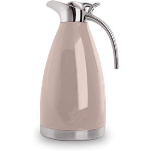 Sumerflos 68 Oz Stainless Steel Coffee Thermal Carafe/Double Walled Vacuum Thermos Insulated / 12 Hour Heat Retention / 2 Liters (Pink)