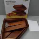 Wooden Fruit Basket for Kitchen Counter 2 Tier, Large Capacity Fruit Bowl for Corner, Space-Saving Fruit Stand Holder for Bread Fruit and Vegetable Storage Kitchen Countertop Organizer