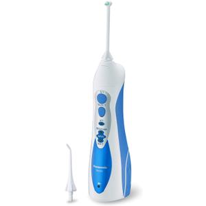 Panasonic Professional Water Flosser for Braces, 2-in-1 Cordless, Portable Oral Irrigator with Jet Nozzle & Tuft Brush, EW1213A, White