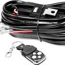 Willpower 10FT 40A 12V LED Light Bar Strobe Wiring Harness Kit ON Off Remote Control Switch Power Relay Blade Fuse for Off Road Driving Lights Fog Work Lights (1 Leads)