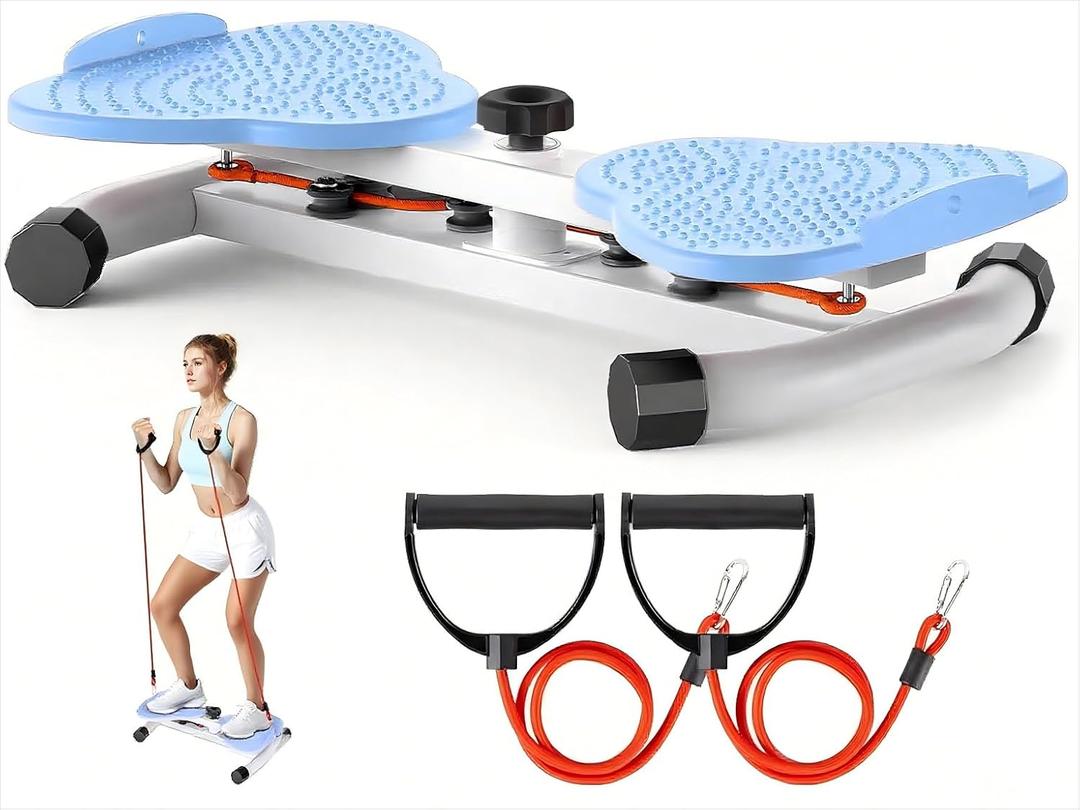 Ab Twister Board,300 lbs Capacity,Slim Waist and Core Ab Exercise,Foot Massage Design,Noiseless Home Gym Exercise (Blue)