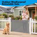 Retractable Baby Gate 55 Inch Wide for Indoor & Outdoor, Mesh Safety Gate, Gray, 33.6"Tall x 55"Wide