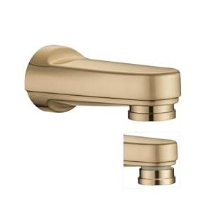 Metal Pull Down Bathtub Spout with Diverter, 51/4" Length, Repair Part Tub Spout, Rebuilt with RP33794& RP12307, Warm Brushed Gold