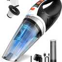 BRL Handheld Vacuum Cordless, Car Vacuum Cleaner with Powerful Suction, 2 Modes Mini Hand Vacuum, Dry & Wet, LED Light, Portable Vacuum for Car Pet Hair, Home, Office, Keyboards Black Orange