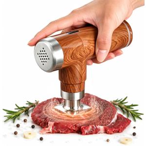 Electric Meat Tenderizer Tool,Cordless Meat Tenderizer Machine with 2 Stainless Steel Meat Mallet,Kitchen Essentials For Tenderizing Steak/Beef/Chicken Chops (brown) (N-09)