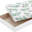 Hallmark Christmas Shirt Boxes for Presents (10 Clothes Boxes with Lids: 3 Small 11", 5 Medium 14", 2 Large 16") Red, Green and Black Plaid, Snowmen, Santa, Winter Greenery