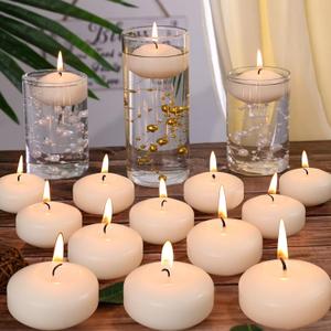 36 Pack Floating Candles,2 inch Ivory Unscented Dripless Floating Candle for Centerpieces,5-6H Burning 2" Water Candles Bulk for Cylinder Vases,Weddings,Christmas Party,and Holiday