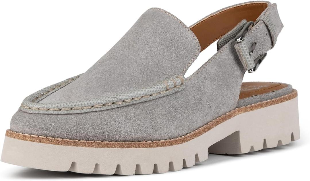 Donald Pliner Womens Essex Slingback Loafers for Women - Comfortable Womens Shoes with EVA Lug Sole, Slingback Shoes (10, Dove - Suede)
