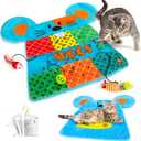 Cat Mat, Cute Soft Catnip Mat, Cat Activity Mat Machine Washable Catnip Toys Interactive Cat Toys for Indoor Cats (Mouse Shape)