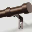 KAMANINA Bronze Curtain Rods 32 to 144 Inch (2.6-12 Feet), 1 Inch Heavy Duty Window Curtain Rod, Modern Adjustable Drapery Rods with End Cap (32"-144")