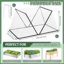 2 Pack Foldable Garden Bed Covers for Raised Beds, 55.1 x 27.6 x 23.62 in Mesh Plant Protector Net for 4 x 2 ft Beds, with 12 U-Shaped Ground Stakes, Plant Cover for Birds, Rabbits & Squirrels