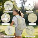 15L Small Hiking Backpack for Men Women Lightweight Packable Backpack Foldable Casual Daypack for Camping Travel Outdoor, Beige