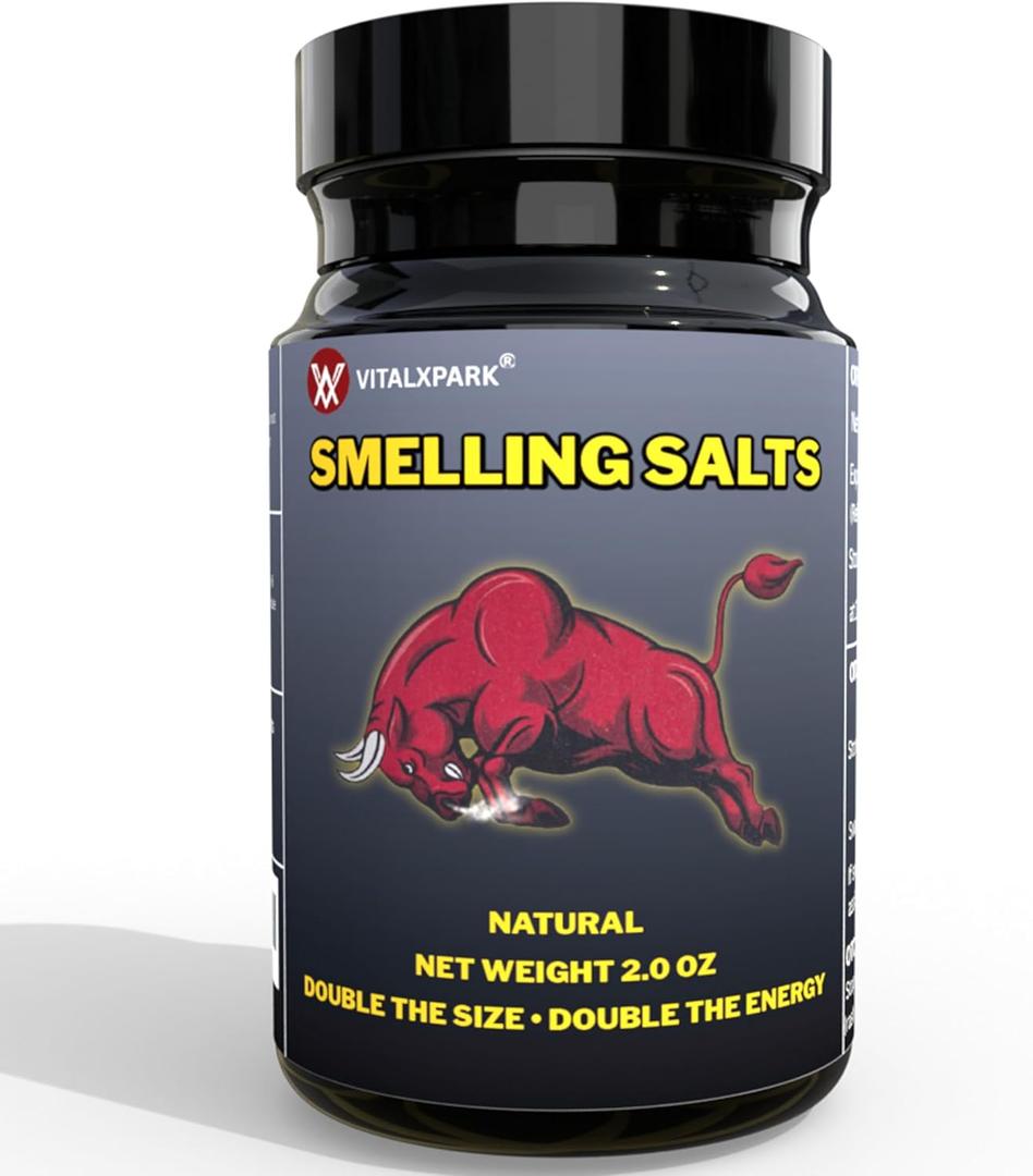 Smelling Salts Ammonia Inhalant Salts Strong Wake Up Long Lasting Enhanced Pre-Activated Potent Smelling Salt for Athletes in Hockey, Weightlifting and Powerlifting 2 OZ