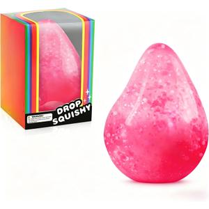 Fidget Toys Squishy Drop, Stress Cube Squishies Anxiety Stress Relief, Ice Squishy Stress Cube-Drop Malt Sugar Balls, Sensory Ball for Kids with Autism (Pink, 1)
