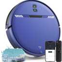 Robot Vacuum and Mop Combo, WiFi/App/Voice, Robotic Vacuum Cleaner with Schedule, 2 in 1 Mopping Robot Vacuum with Water Tank and Dustbin, Self-Charging, Slim, Ideal for Hard Floor, Pet Hair, Carpet (Blue)