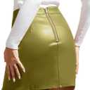 We1Fit Womens Fuax Leather Skirt High Waisted Bodycon Pencil Mini Skirts with Shorts
