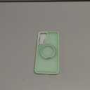 for Samsung Galaxy S24 FE Case with 360 Rotatable Magnetic Ring Stand Compatible with Mag-Safe Military Protection Shockproof Matte Translucent Phone Cases for S24 FE,Green