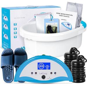 Ionic Foot Bath Detox Machine, Ion Foot Spa Machine for Home Use, Include Detox Foot Bath Soak Tub, Massage Slippers, Heating Waist Belt, 2 Super Ion Arrays, Perfect for Seniors/Parents