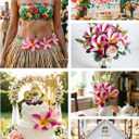 Birthday Gifts for Women 10pcs White Hot Pink Flowers PU Real Touch Flowers Hawaiian Plumeria Frangipani Artificial Flowers for DIY Birthday Gifts Wedding Gifts Home Decor Table Centerpiece