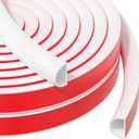 23FT Weather Stripping, Self Adhesive Door Weather Stripping, Silicone Door Seal Strip for Frame& Window (White, 9/16"(W)15/32"T)23ft(L)