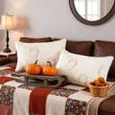 Tosleo Halloween Throw Pillow Covers 12x20 inch Set of 2 White Sequin Embroidery Pumpkins Pillow Cases Thanksgiving Home Party Pumpkin Fall Decor Plush Pillowcases Cushion Covers